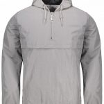 windbreaker jackets shops hooded half-zip windbreaker jacket - gray m booyumf