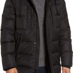 winter coats for men andrew marc quilted down winter jacket with fox fur trim in black - zgdvbrm