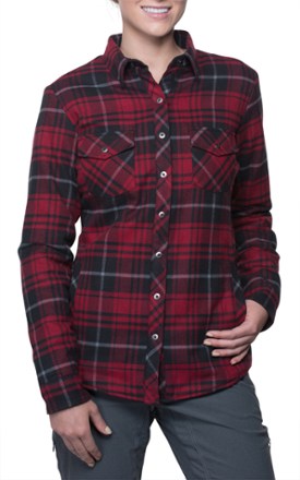 womens flannel shirts kuhl kota lined flannel shirt - womenu0027s garnet ghnkeik