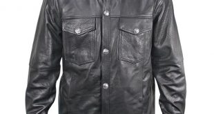 xelement xs908b menu0027s black leather shirt with buffalo buttons -  leatherup.com sxlcolv