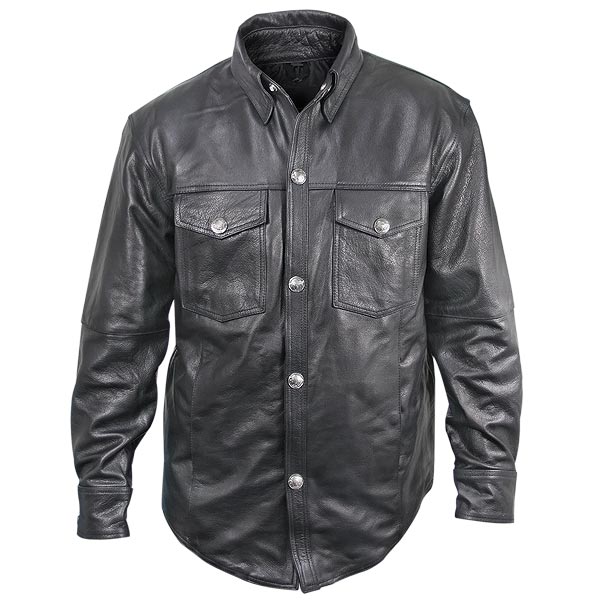 Have tough look with great men
leather  shirt