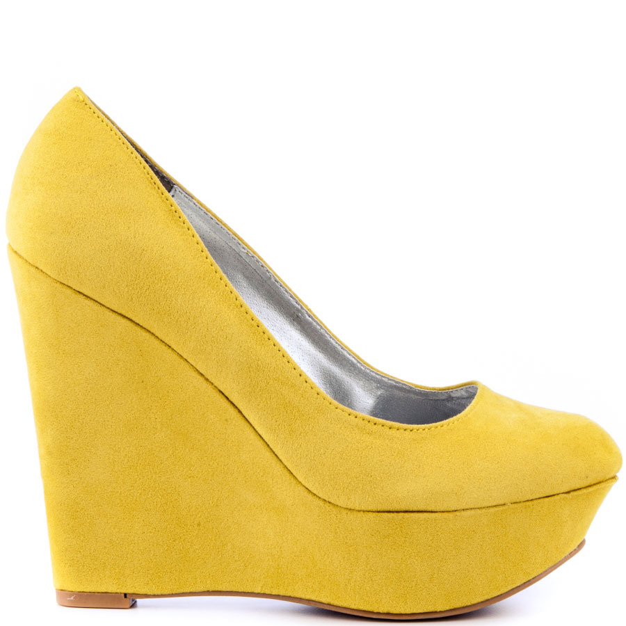 yellow shoes genevieve - yellow suede main view waoeass
