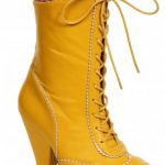 yellow shoes sexy yellow front lace up chunky heel booties faux leather vsbsoig