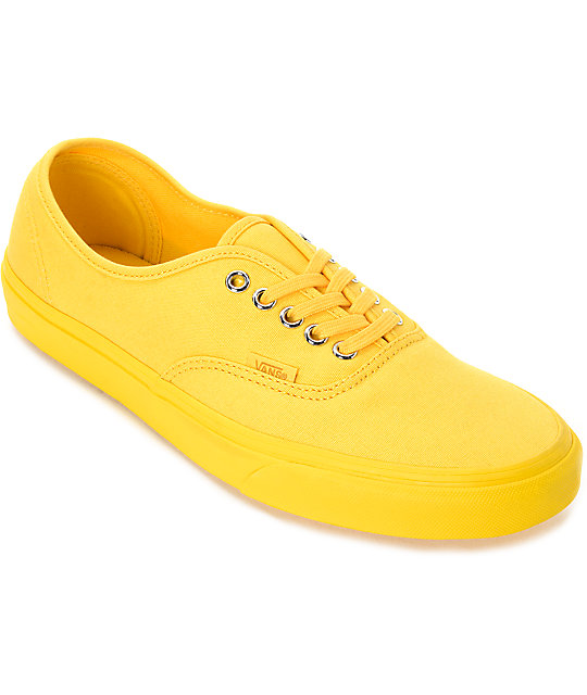 yellow shoes vans authentic mono spectra yellow canvas skate shoes ... jodjhjw