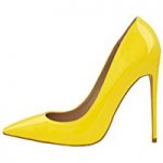 yellow shoes womens pointed toe high heel slip on stiletto pumps wedding party basic cpanbmj