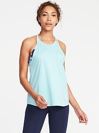 yoga tops high-neck performance swing tank for women iazljok