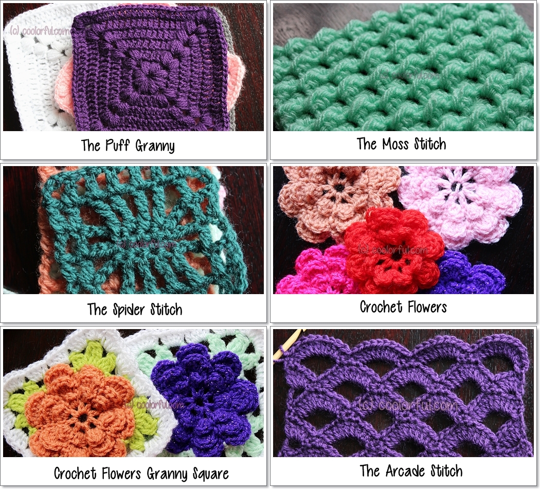 ... different crochet stitches ... gkeaafs