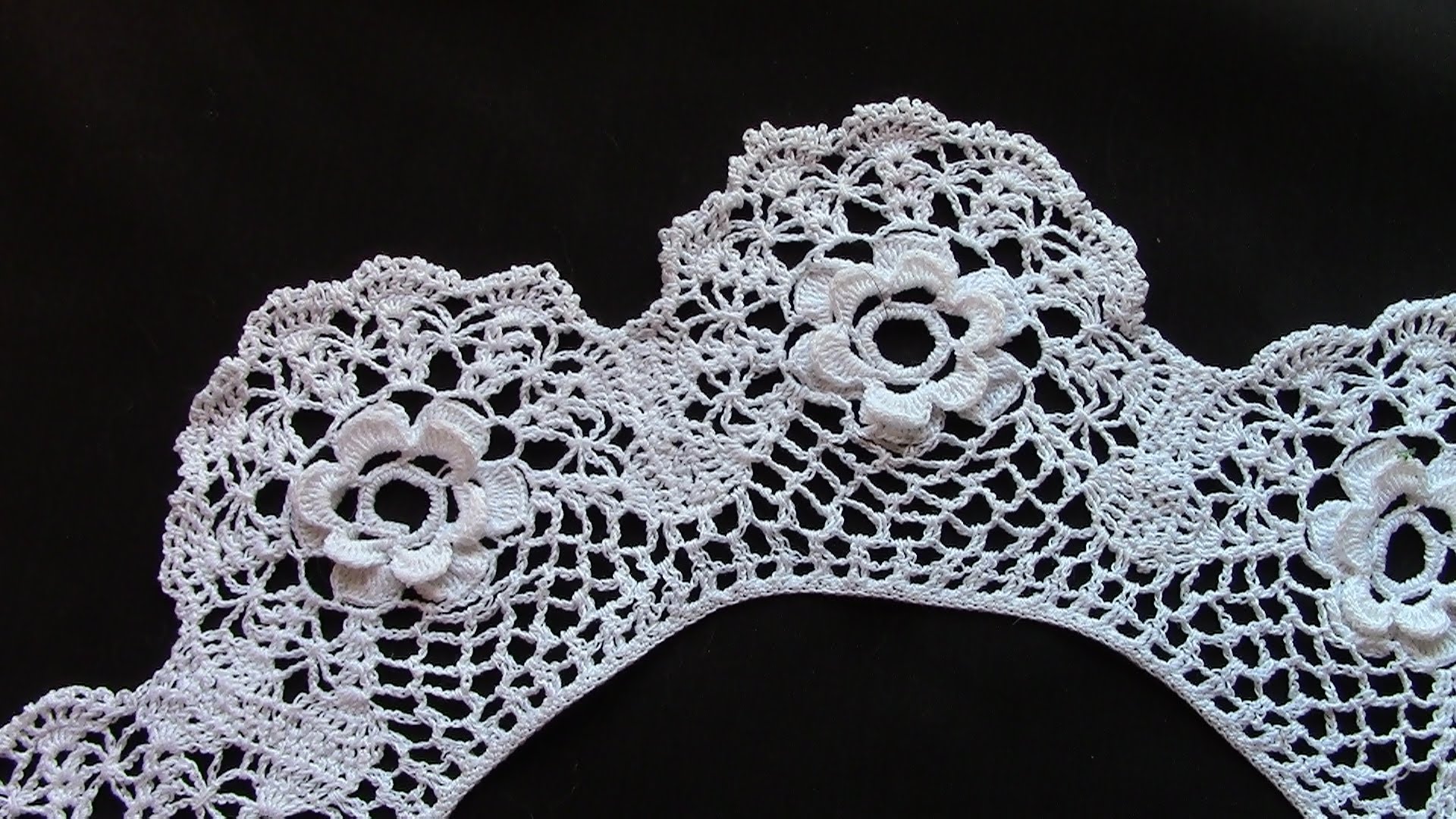 an irish roses collar in crochet lace - youtube wfqnqhs