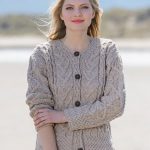 aran cable knit cardigan - wicker iwpnooc