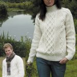 aran knitting patterns double cable sweater in wendy aran with wool - 5587 | knitting patterns ooluapb