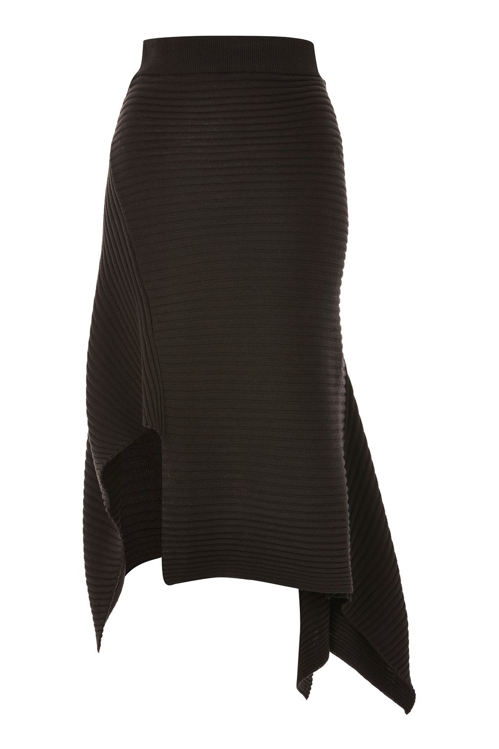 asymmetric hem knitted skirt - topshop uztnlhk