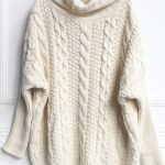 beige high neck loose cable knit sweater -shein(sheinside) otbzggh rczxauq
