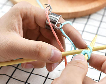 Best Knitting Accessories knitting ring tool for finger | 2 loop stranded knit ring | knitting vyphskz