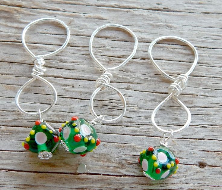 Best Knitting Accessories knitting stitch markers,green lampwork knitting stitch markers, set of  three by cowgirlupladies ojxlgfx