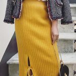 bodycon slit casual knitted skirt vapkdhk