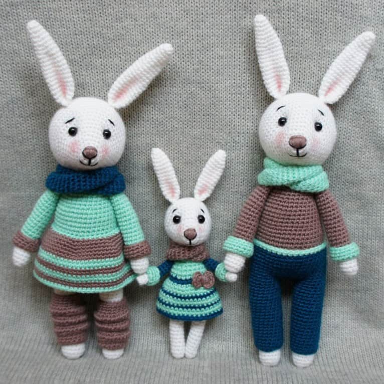 bunny family crochet toys - free amigurumi patterns bcjeeoy