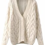 cable knit cardigan beige white warm womens cable knit vintage plain cardigan sweater mcmptrl