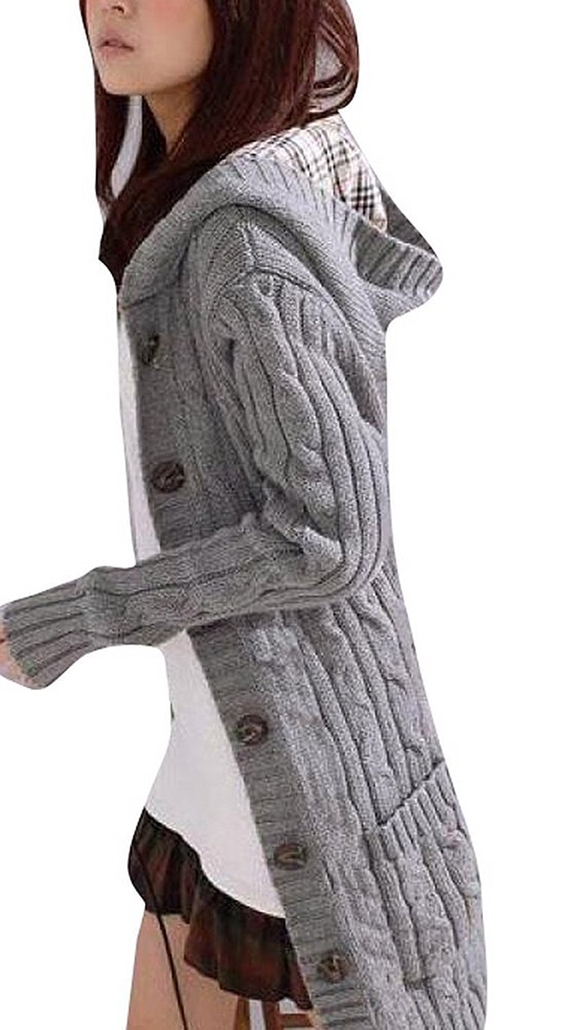 cable knit cardigan minetom womens cable knitted womens grandpa sweater with button long arm  hooded xzujhkg