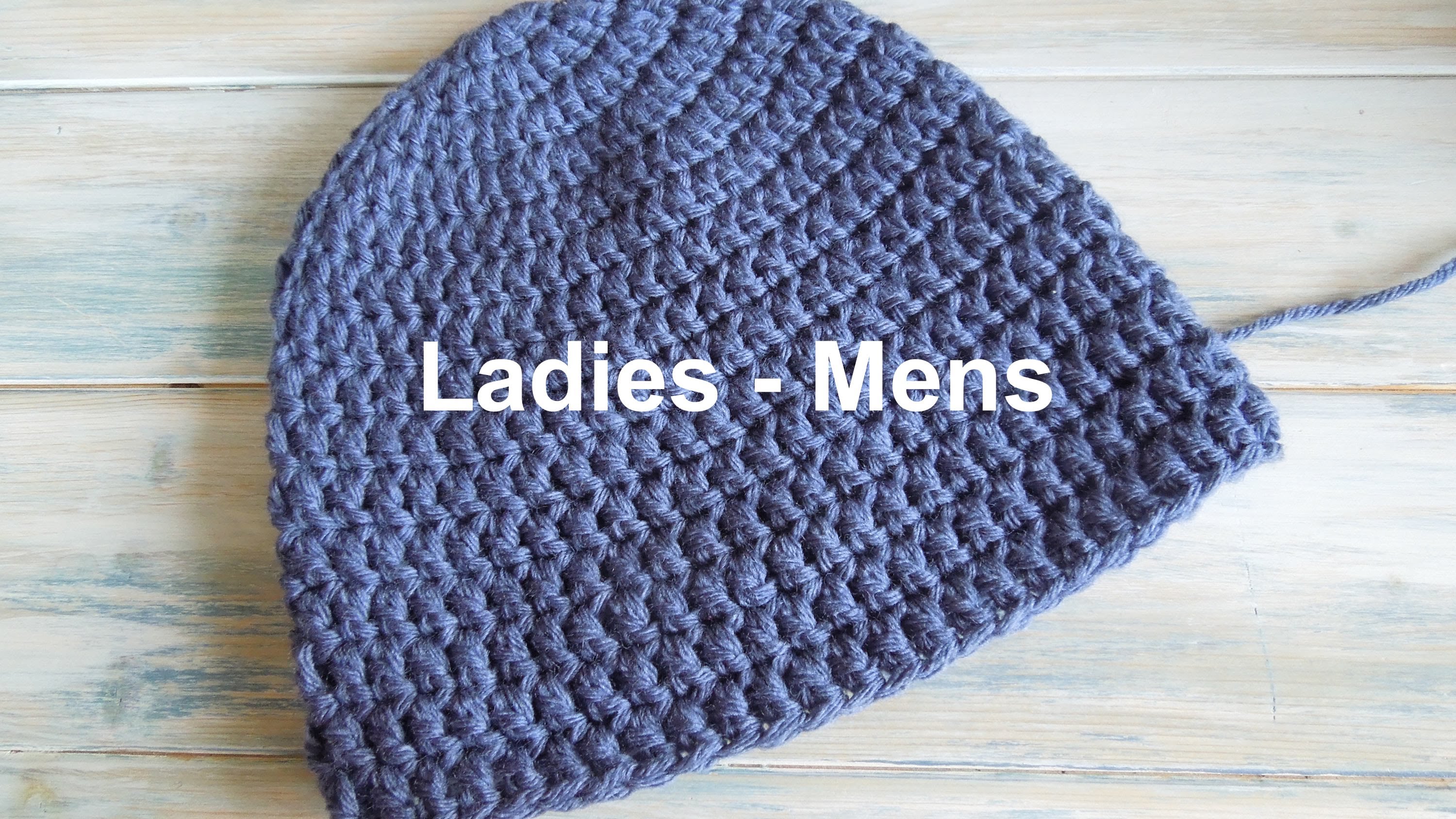 Crochet Beanie Pattern (crochet) how to - crochet a simple beanie for ladies - mens size dhsgfmk