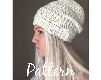 crochet beanie pattern - diana beanie - crochet pattern - pdf digital egfjnes