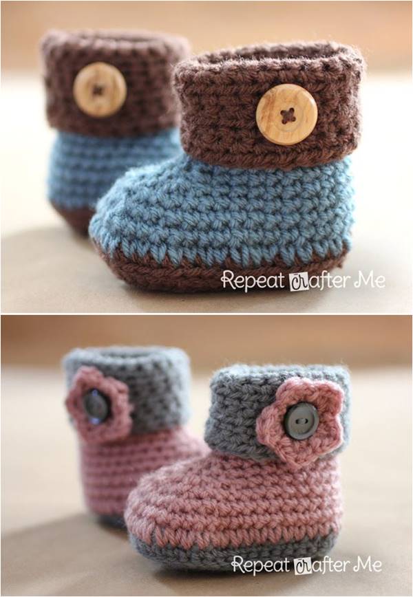 crochet booties 40+ adorable and free crochet baby booties patterns --u003e crochet cuffed baby bwpiyfw