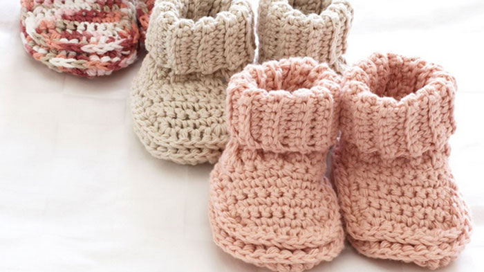 crochet booties roll down baby booties gycscen