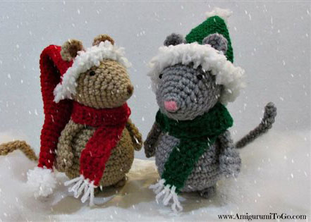 crochet christmas ornaments christmas hat and scarf for mouse crochet ornaments found in our free ebook poqrahq