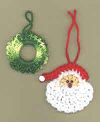 crochet christmas ornaments crochet santa and wreath ornaments qklygeo