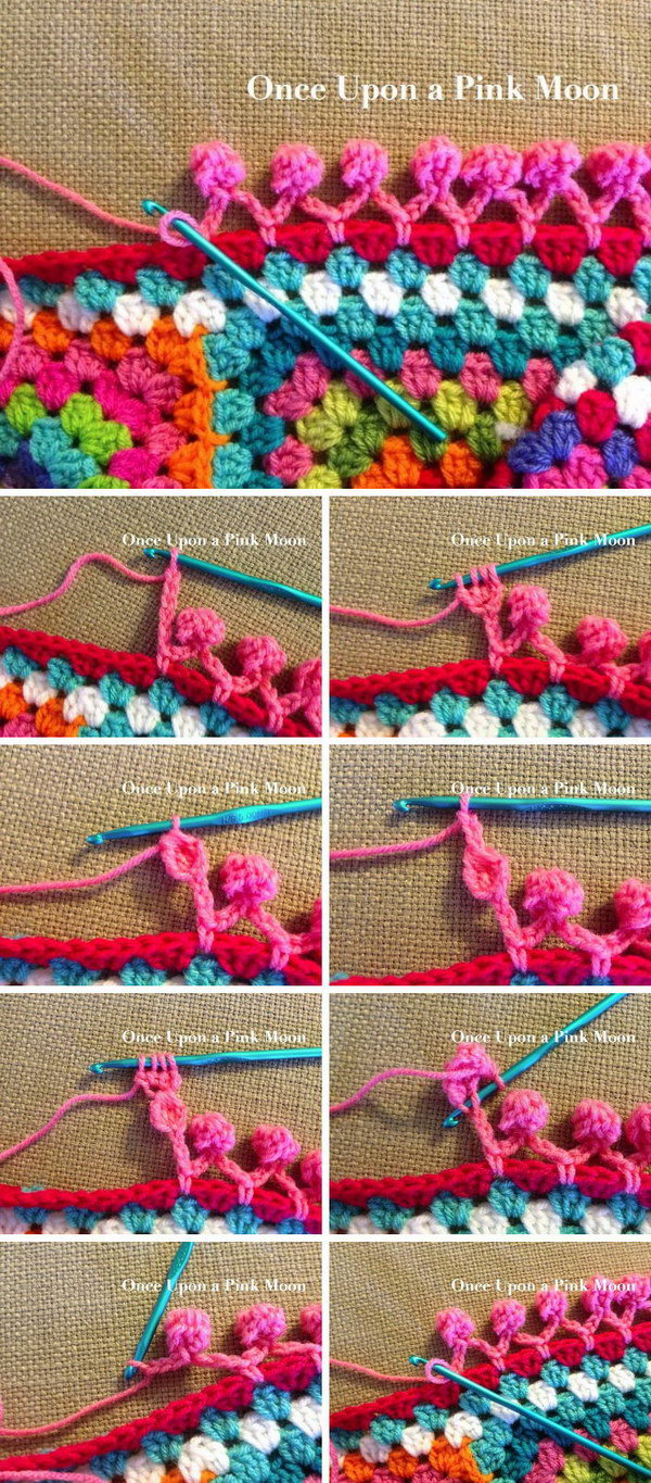 crochet edging tiny crochet pompoms on a chain edge iahiswc