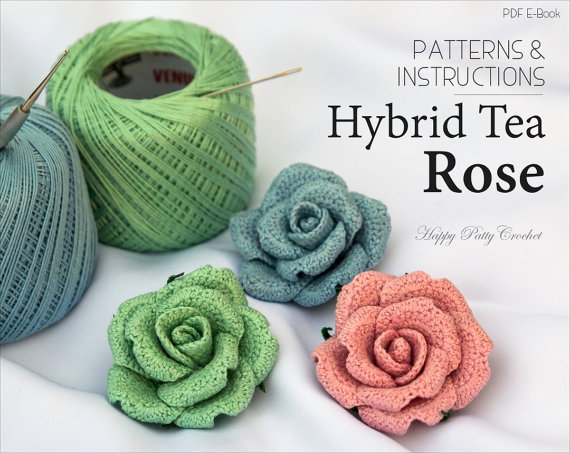 crochet flower pattern - crochet rose pattern - crochet pattern - brooch jfhxnsv