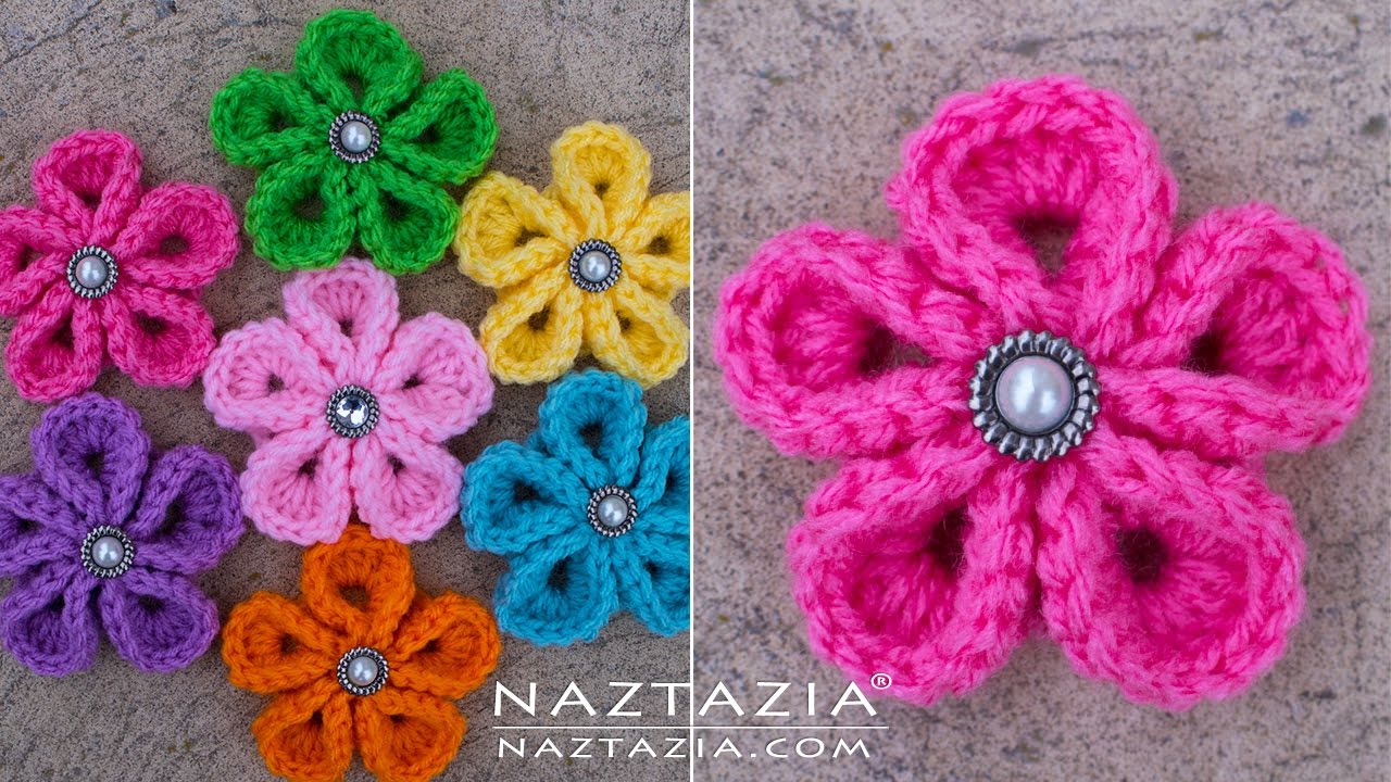 crochet flowers diy tutorial - how to crochet kanzashi flower - flowers of japan - xgmiohe