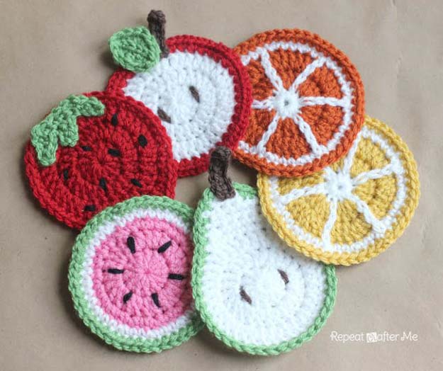 Crochet Ideas crochet patterns and projects for teens - crochet fruit coasters - best vuwzjxf