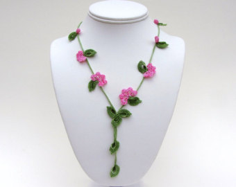 crochet jewelry crochet necklace pdf pattern vine necklace photo tutorial oya necklace  tutorial irish speamxb