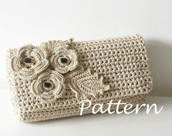 crochet pattern crochet bag pattern crochet purse pochette pattern woman bag,  evening pnnccip