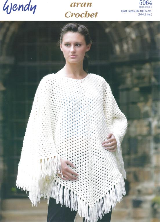 crochet poncho pattern aran poncho crochet pattern 5064 gbmxkfg