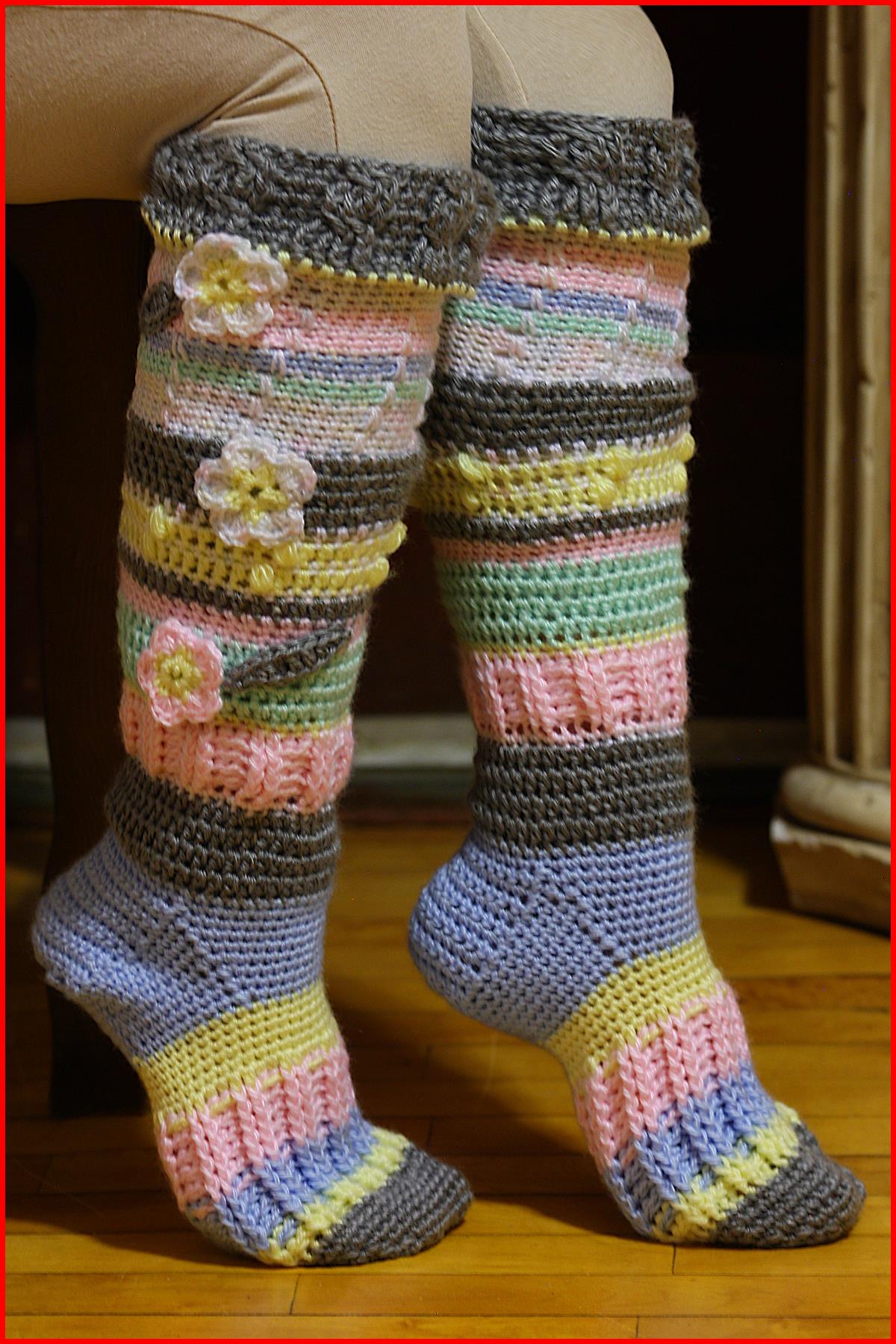 crochet socks knee high socks fsdktey