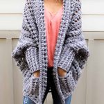 crochet sweater creatively constructed from a simple rectangle, this flattering chunky crochet  sweater comes votdial
