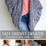 crochet sweater creatively constructed from a simple rectangle, this flattering chunky crochet  sweater comes xmhxgqv