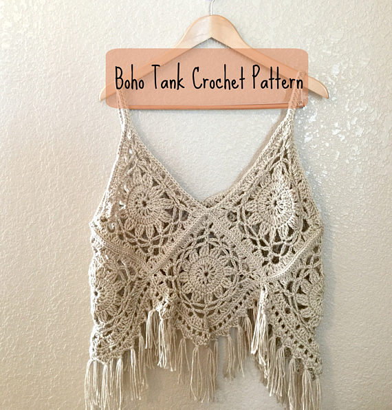 crochet tank top boho tank crochet pattern - crochet top pattern - boho tank top - avcnlpt