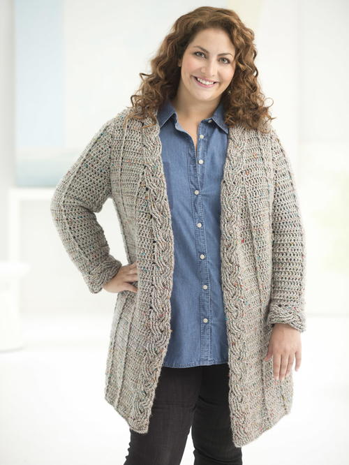 curvy girl cable crochet cardigan qvjrnmt