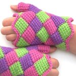 entrelac crochet fingerless gloves tjmlqia