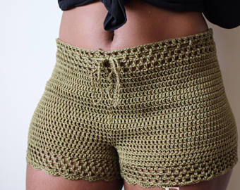 esme high waist crochet shorts ugkucrw