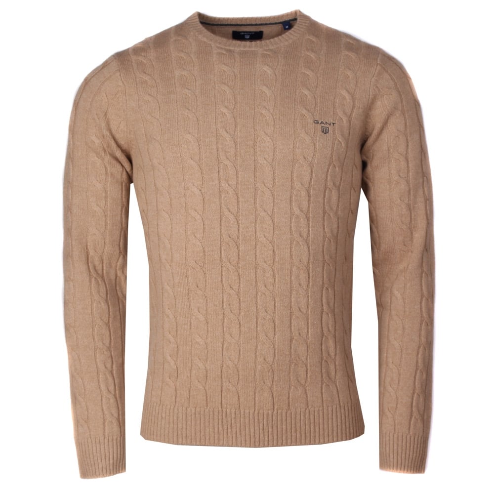 gant camel cable knit jumper xophrhb