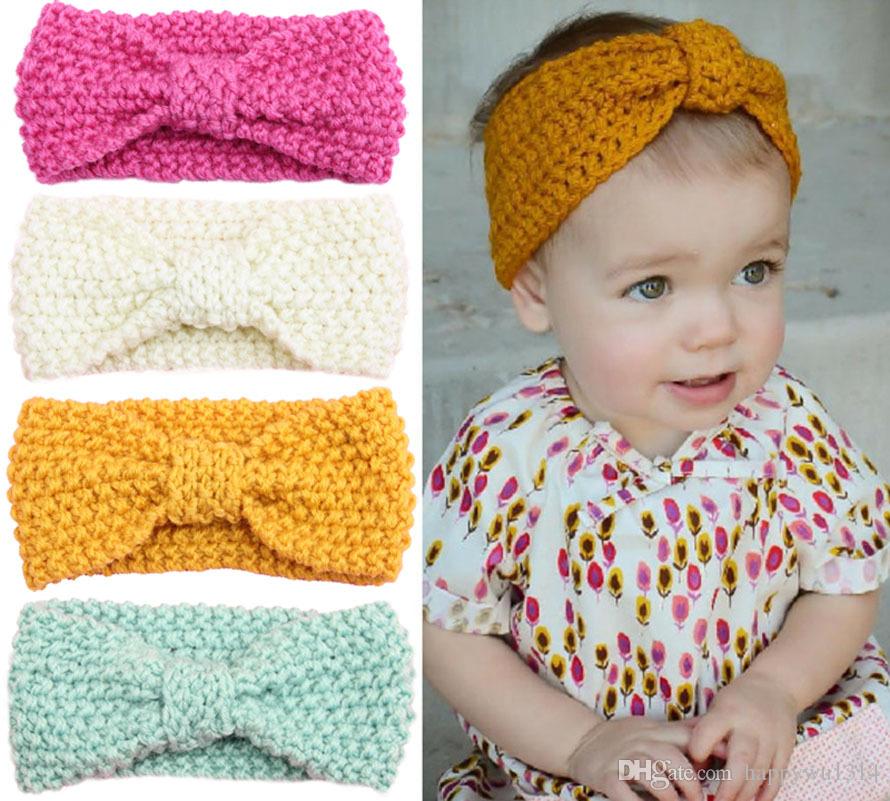 girls crochet headbands baby girls 14 inch wool crochet headband handmade knit hairbands childrenu0027s  hair yhzpkab