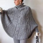 hand knitted poncho braided cape sweater,fall fashion cabled poncho, avant  garde traffic wocoixs