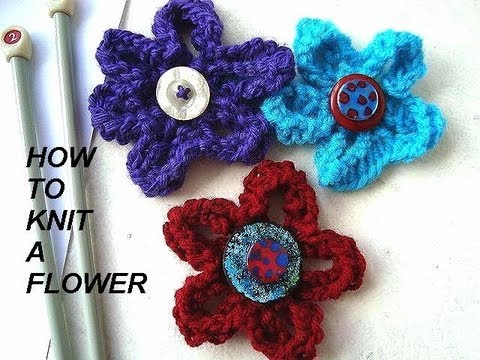 how to knit a flower, diy, knitted flower for brooches, hats, purses, etc. fnckfom