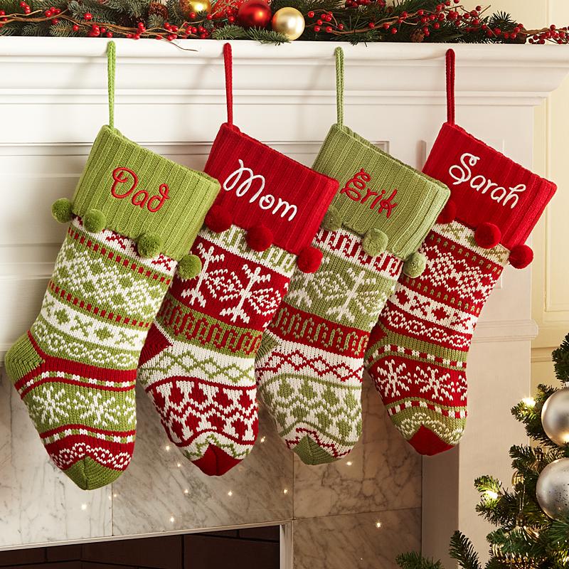 Knit Christmas Stockings knit argyle/snowflake personalized stockings lkrkjph