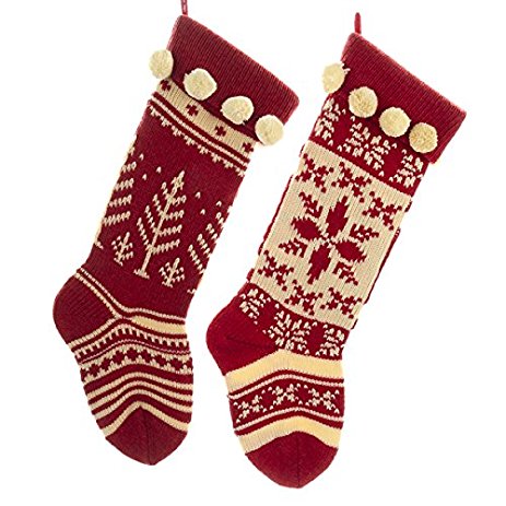 Knit Christmas Stockings kurt adler red and cream knit stockings 2 assorted ssdwmbt
