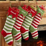 Knit Christmas Stockings personalized knit christmas stockings - seasonal stripes - 9785 ilbzsnw