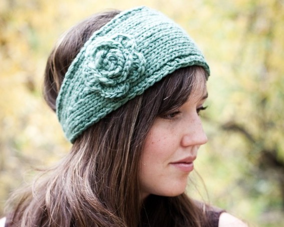 knit headband flower headband earwarmer ivfihcy